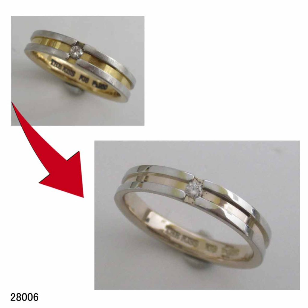 28006K18PGプラチナダイヤ結婚指輪サイズ直し