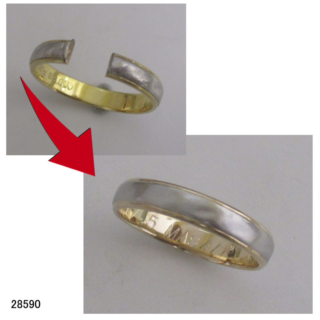 28590K18Pt900結婚指輪切断修理サイズ直し