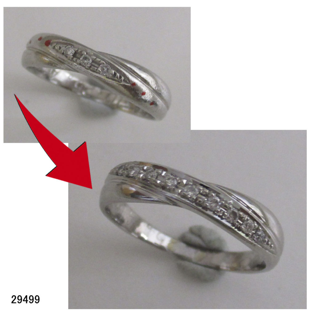 29499Pt結婚指輪にダイヤを足してキラキラ感アップリフォーム